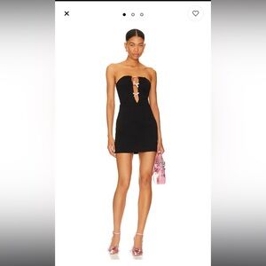 Motel Rocks black mini dress with pink bows NEW WITH TAGS